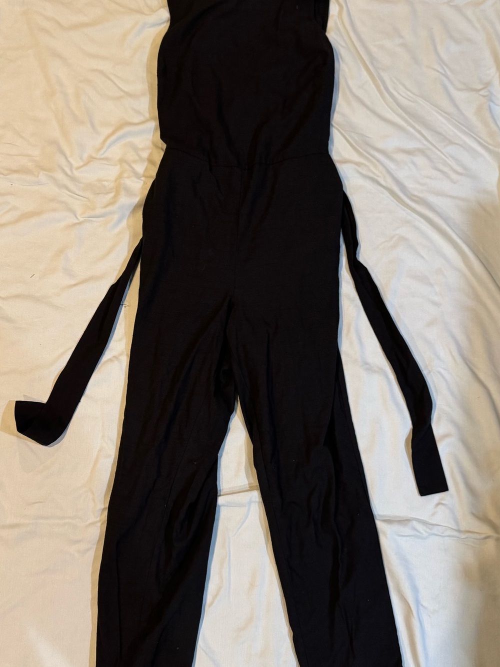 Marine Layer Black Sleeveless Jumpsuit with Criss-Cross Ties in back